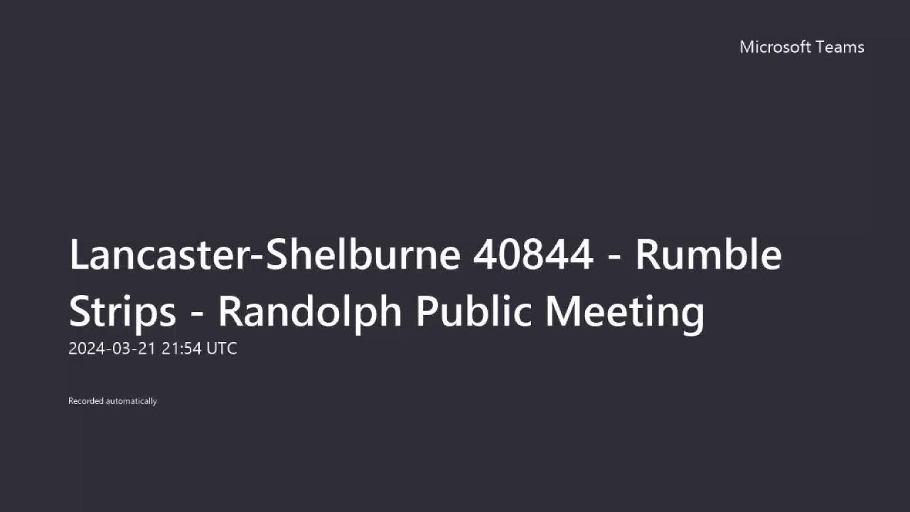 Lancaster-Shelburne 40844 Public Informational Meeting